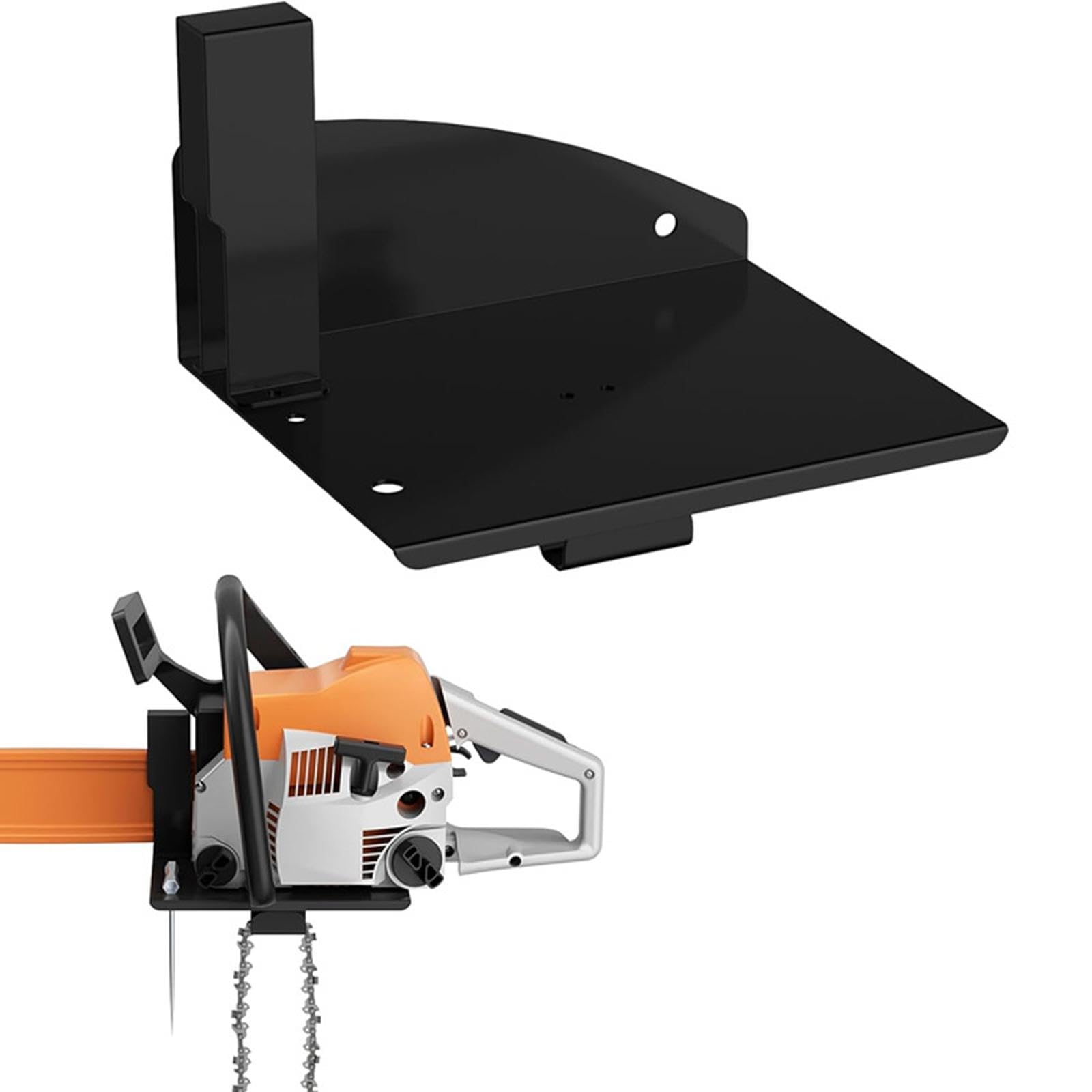 Sharplace Soporte para Motosierra Portaherramientas Montado en Pared Organizador Estructura de Metal Resistente Compatible con Herramientas Eléctricas Adecuado, Negro