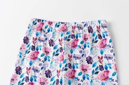 Image of Yekaty Girls Clothes Ruffle Shoulder High Low Hem Long Sleeve Top and Floral Pants 2 Piece Fall Outfits Clothing Set