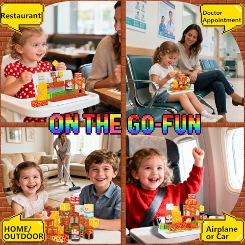 Image of Mini Magnetic Building Blocks Travel Set with Case, 45pcs Travel Toys | STEM Educational Sensory Toys, Travel Size Magnetic Blocks for Kids Ages 3-5 Boys Girls, Learning Gift for Boys Girls