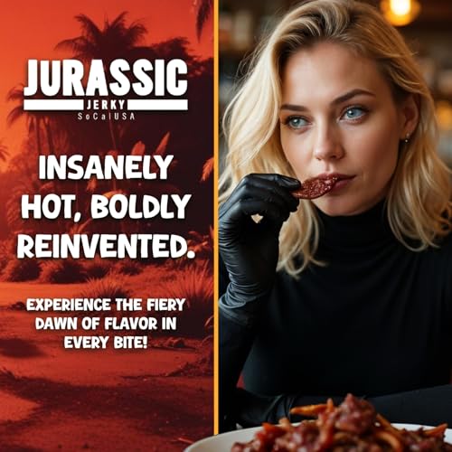 Revenge of Reaper Jurassic Jerky - HOTTEST Beef Jerky Hot Food Challenge! Made with the Carolina Reaper- the HOTTEST pepper on the planet! Can YOU handle the Reapers’s Revenge? (1/2 oz (Pack of 1))