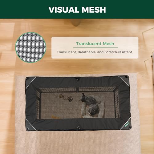 Image of FXW Homeplus Indoor Dog Playpen with Mesh Top Cover, 24 inch H, 6 Panels