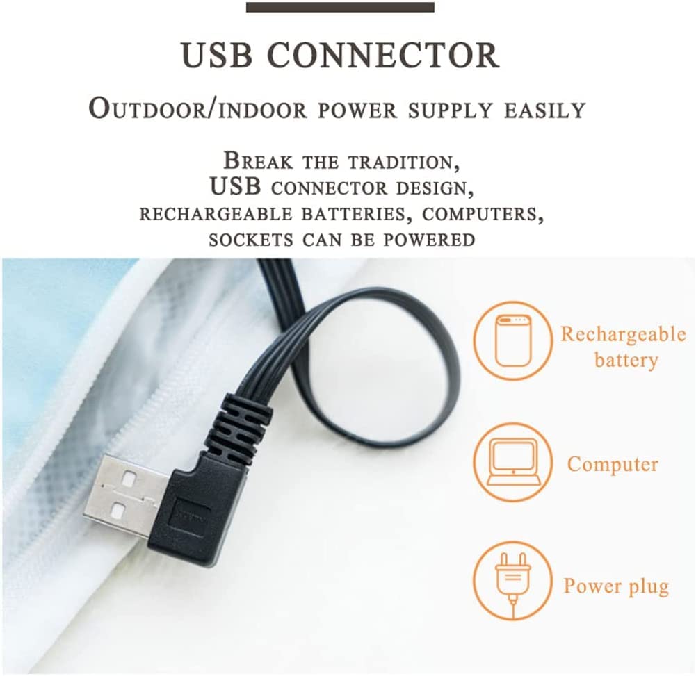 Manta eléctrica con Carga USB, Manta eléctrica con 3 ajustes de Calor, 4 Horas de Apagado automático, Manta eléctrica para Uso en el hogar y la Oficina