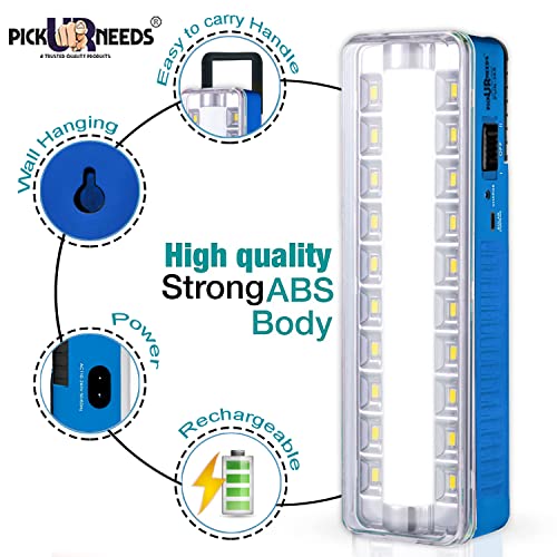 Image of Pick Ur Needs Rechargeable Home Emergency Tube +10 SMD LED Floor Lantern Lamp Light (Dark Blue)