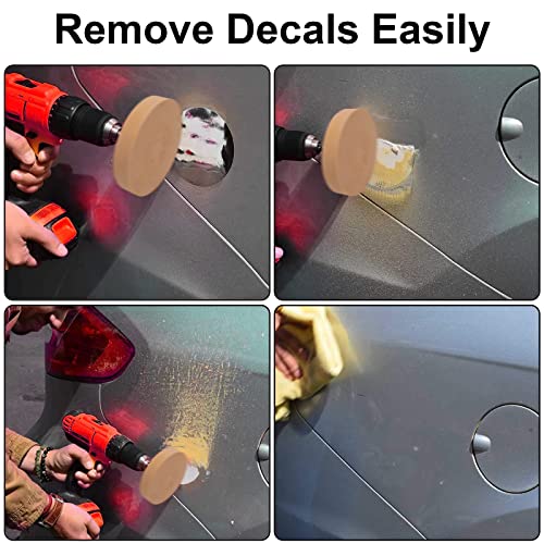2Pcs Decal Rubber Eraser Wheel 4" Adhesive Remover Solid Rubber Wheel With Pad & Drill Adapter, Sticker Adhesive Remover Tool, Vinyl Decals, Pinstripes,Tape, Graphics Removal On Cars Rv's Sign #TOP4