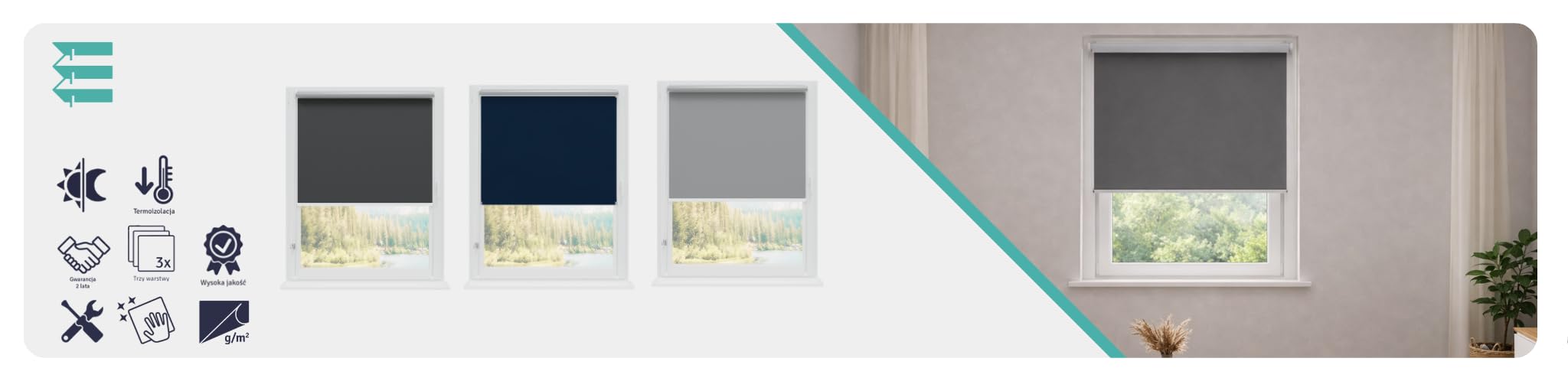 RENA Thermorollo Ohne Bohren Verdunklungsrollo Rollos für Fenster für Innen Klemmrollos Fensterrollo Verdunklung Sichtschutz Sonnenschutz Maßgeschneidertes Rollo Wenge Silber 145x230cm