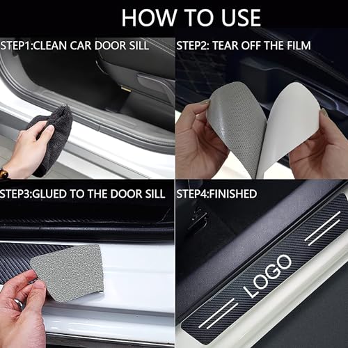 Image of Car Door Sill Protector Stickers Compatible for Fronx, Vitara, Brezza, Swift, Baleno, Ertiga, WagonR, Alto, Dzire, XL6, S-Presso, Celerio, Eeco, Ciaz, Ignis, Invicto, SX4, Ritz, Victoris