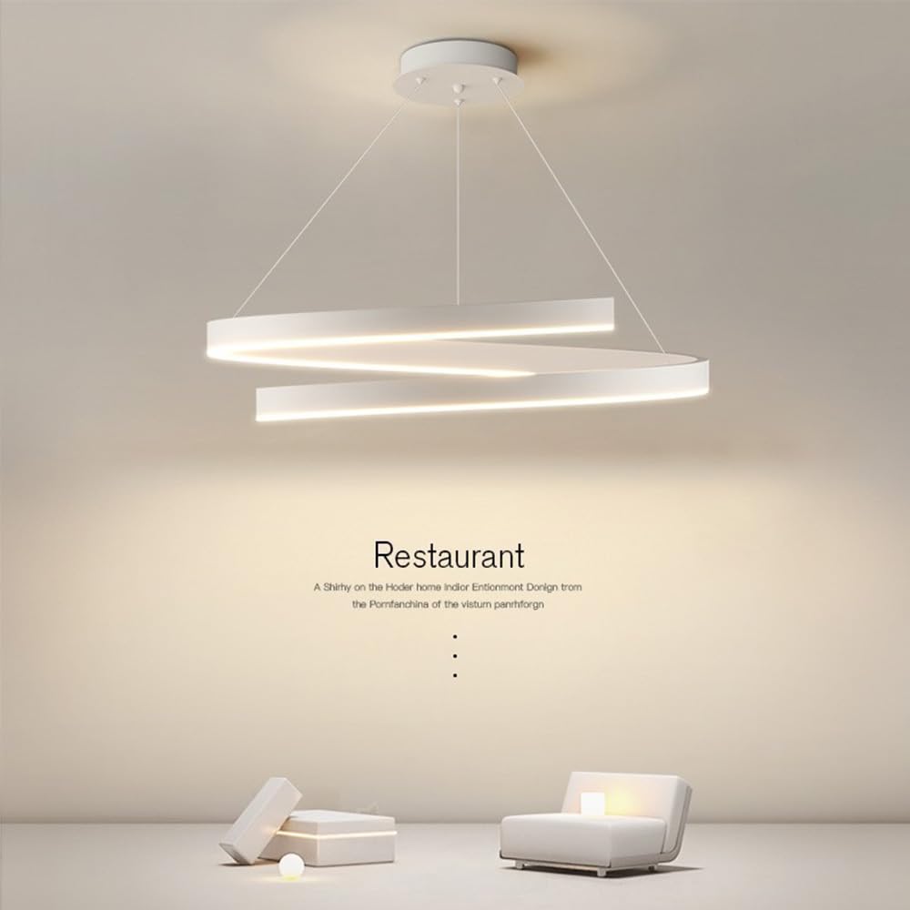 Mengjay Lampadario LED a Spirale Moderno, 3 Temperature di Colore,LED Lampadari Sospensione,Lampadario Camera da Letto Regolabile in Altezza Appendere le Luci (Bianco)