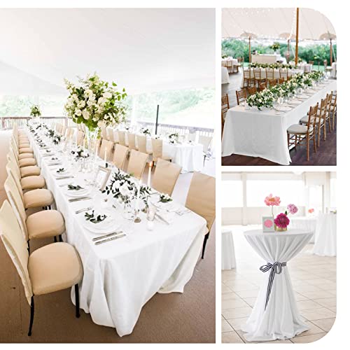 Pesonlook 6Pack White Polyester Tablecloths 60 X 102 Inch For 6Ft Rectangle Tables Polyester Table Cover Washable Table Cloth For Wedding Reception Banquet Party #TOP5