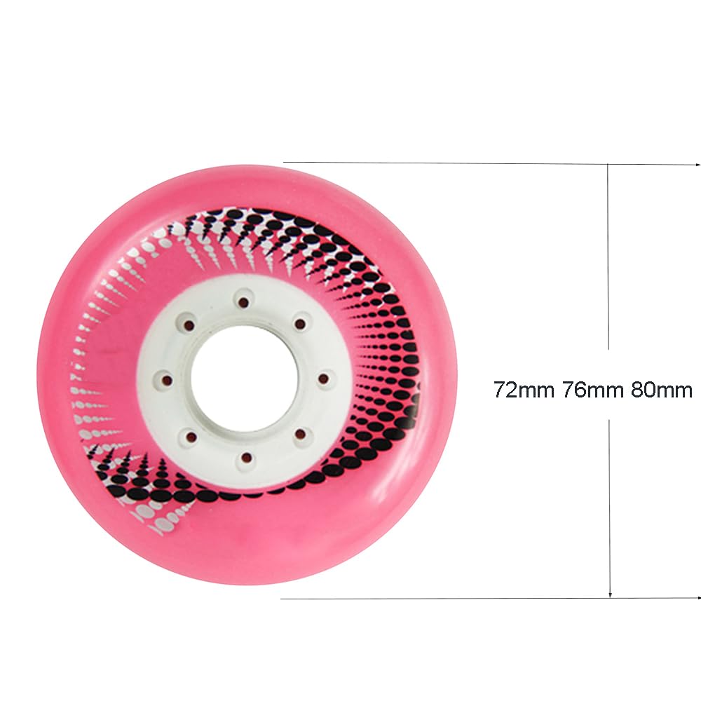 Roues de Roller en Ligne 72 mm, 76 mm, 80 mm, Roues de Rechange 84A pour Une Seule rangée, Accessoires de Patinage intérieur et extérieur, Lot de 4
