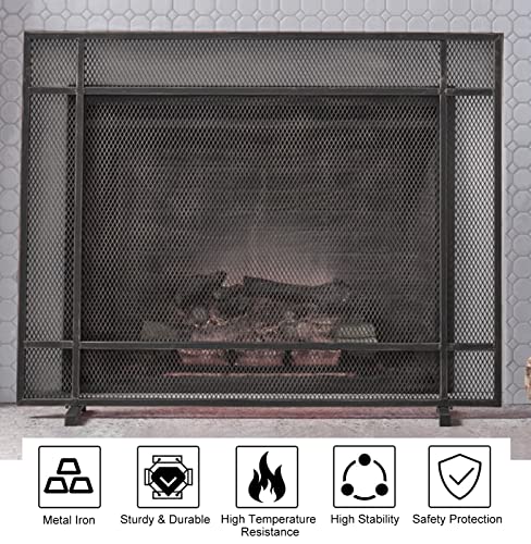 Pantalla de fuego elegante con estructura de panel único resistente al calor continuo 3