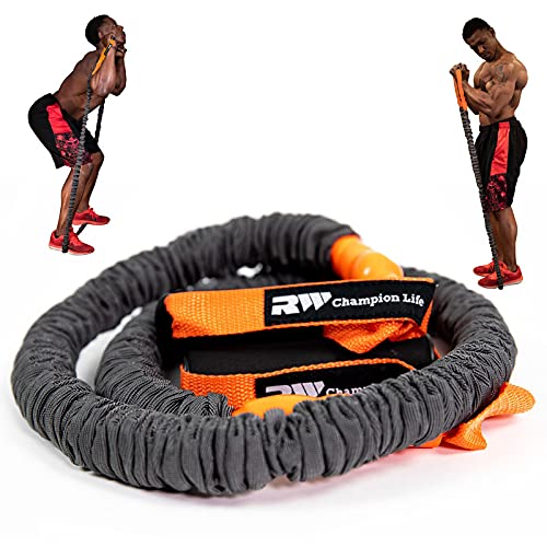 Ron Williams Fitness Resistance Band with Handles - Extra Heavy Workout Band with 60 lbs of Resistance and Protective Sleeve - Home Gym Resistance Training for Men and Women