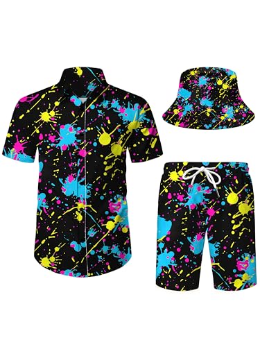 Western Cowboy Hawaiian Shirts and Shorts Set for Men - Funny 1-S