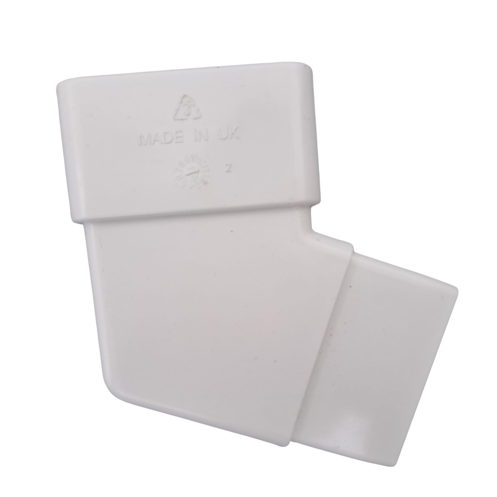 112 Degree Bend Square Downpipe | Residential Gutter and Downpipe Drainage Connector (White, Pack of 1)