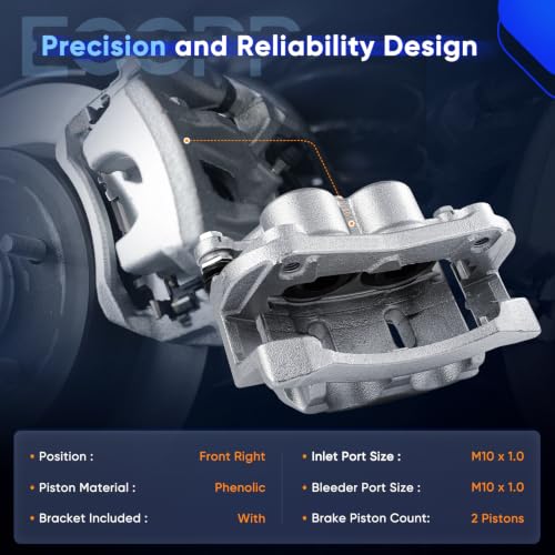 Image of ECCPP 19B3338 Front Right Disc Brake Caliper Assembly | w /Bracket Fit For Infiniti For QX56, For QX80, For Nissan For Armada, For TITAN