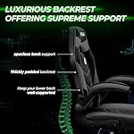 N-GEN GAMING Video Gaming Chair Ergonomic Office Desk Chair with Lumbar Support Adjustable Height Padded Flip Up Arms and Swivel Wheels Racing Style Design for Adults with PU Leather (Grey) - Image 4