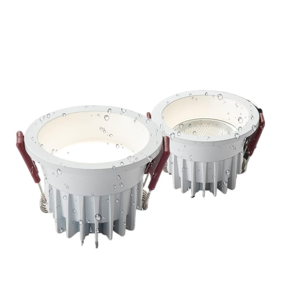 Kit di Illuminazione a Disco da Incasso a LED per faretti da soffitto, Luce per Doccia Impermeabile IP65, 2 faretti direzionali da Incasso, faretti per corridoio Galleria -4000k-7W