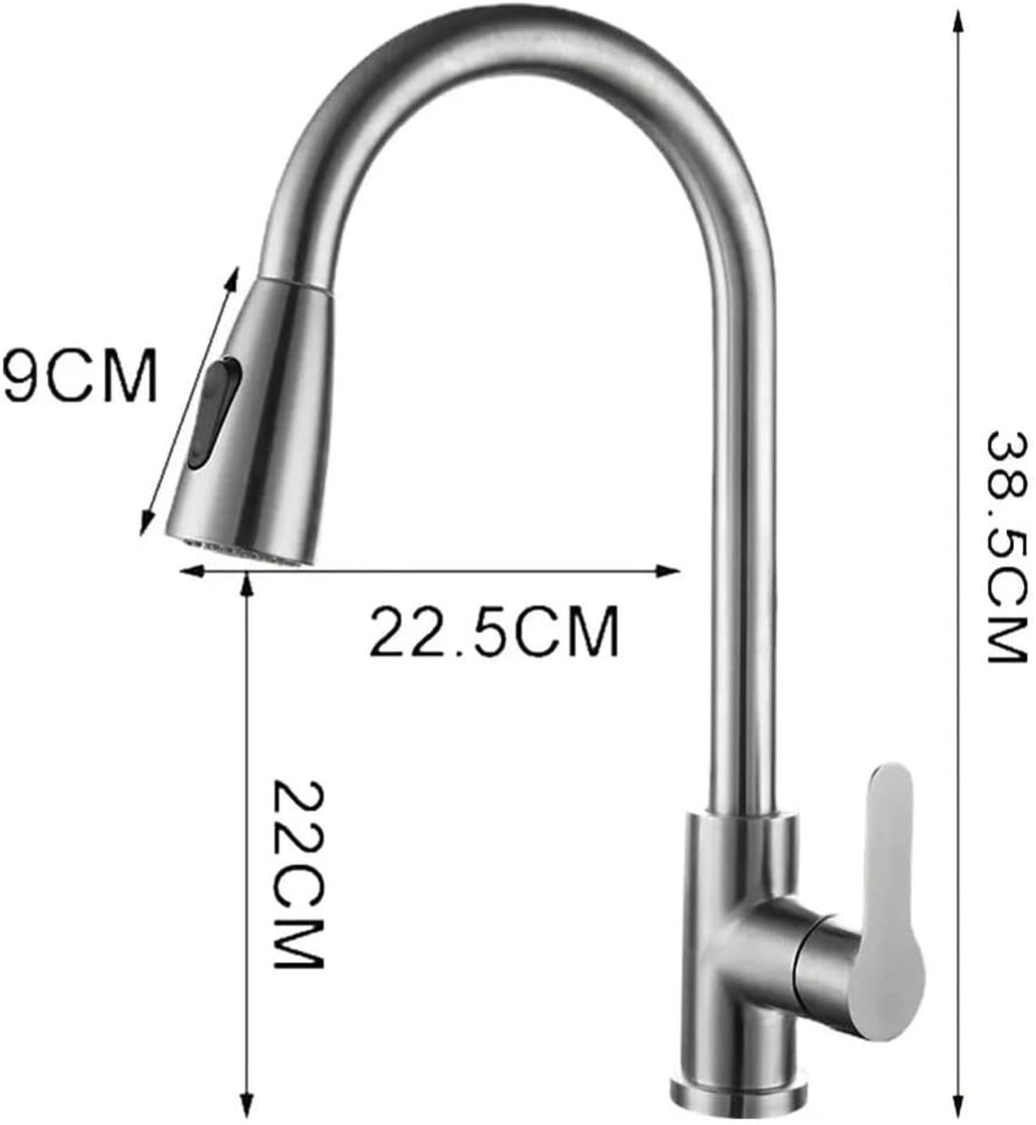 Adapter do kranu, obrotowy adapter dyszy kranu do zlewu kuchennego, obrotowy 360° kran teleskopowy, dwa tryby wylotu wody, możliwość przełączania, modny kran, odpowiedni do umywalki łazienkowej(Black)