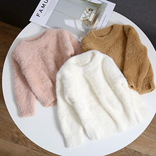 Image of Curipeer Baby Sweater Solid Ruffle Basis Pullover Sweater Turtleneck Longsleeve Fall Clothes for Baby Girl and Boy 6M-4T