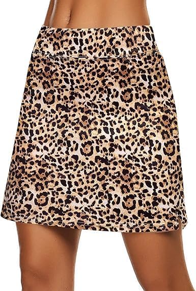 Image of Nora Nico Women's & Girls High Rise Flared Skorts Stretchy Opaque Skater Skirts with Shorts with Side Pocket