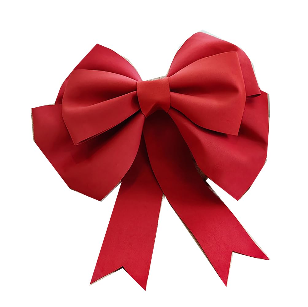 Lazo extra grande decorativo DIY lazo gigante lazo decorativo lazo rojo lazo de coche lazo de regalo para boda, fiesta, coche, día de San Valentín, Navidad, regalo decorativo, vino tinto, 75 cm