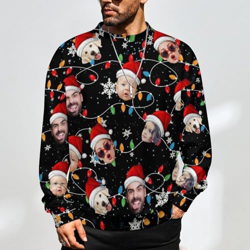Custom Face Ugly Sweater for Christmas, Personalized Photo Christmas Sweater for Men Xmas Sweater Gift2