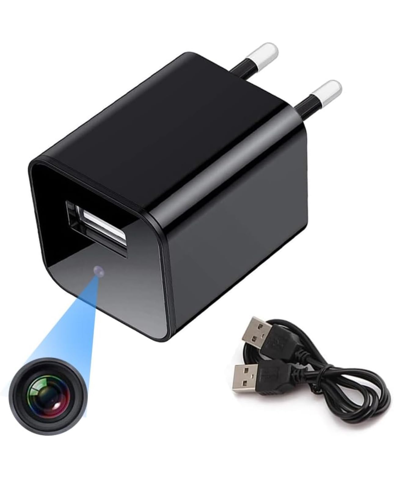 PELUPA 1080P USB Charger Mini Camera | for Home Office Surveillance | Motion Detection | Loop Recording | SD Card Storage Support Up to 256GB | Compact Hidden Security Device