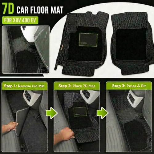 Image of EV MASTER 7D Car Floor Mats for Mahindra XUV400 Hybrid (2026 Onwards) Complete Set | All Weather | Anti-Slip | Luxury Premium Car Mat | Full Coverage | Custom Fitted Car Foot Mats