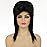 Swiking Black Mullet Wigs for Women Curly Shoulder Length Fluffy Hair 70s 80s Rocker Party Cosplay Synthetic Wigs (Black)