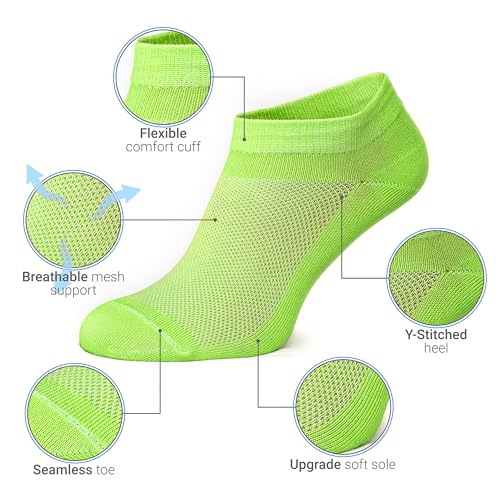 Image of Duna Ankle Socks for Womens - Ultra Thin Breathable Cotton Sport Socks - Athletic, Running, Low Cut, No Show (4 and 6 pairs)