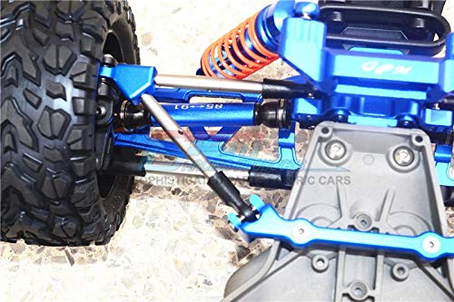 GPM for Traxxas Rustler 4X4 VXL 67076-4 Aluminum Front Tie Rods with Stabilizer for C Hub - 11Pc Set Gray Silver