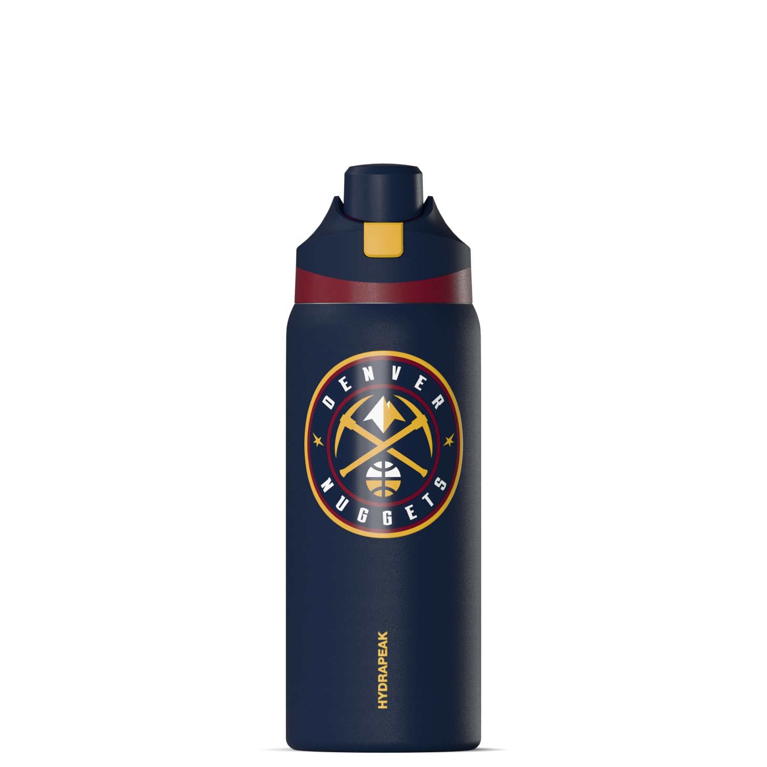 Hydrapeak Officially Licensed NBA Denver Nuggets Oasis 32oz Insulated Water Bottle with Push Button Chug Lid & Handle, Leakproof Stainless Steel Sports Bottle for Gym, Travel & Game Day — image 1