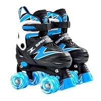 SUPER YOUNGSTER Adjustable Roller Skates Boys Kids Ages 5-8 8-12 Roller Skates Girls with Light up Wheels, Fun Rollerskate for Youth Toddlers