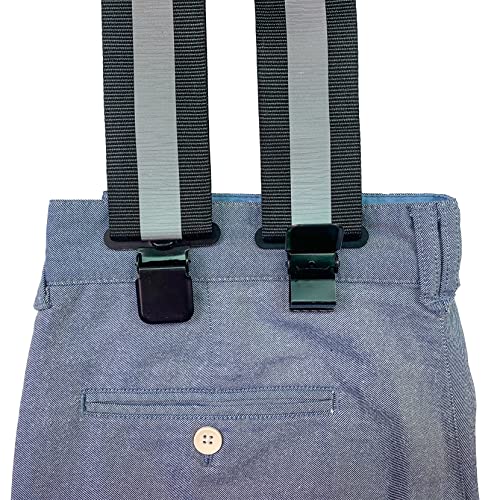 Image of MELOTOUGH Men's Suspender 2 inch Wide Partial Elastic Strap for Jeans Pants | Men's Work Suspenders, Heavy Duty Clips, Partial Elastic Stretch, Supports Work Pants & Jeans, Ideal for Tradespeople