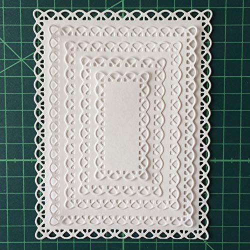 Ubersweet® Swovo Nested Stitched Rectangle Frame Metal Cutting Dies DIY Etched Dies Cr