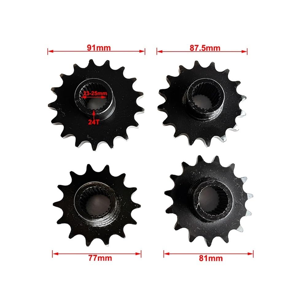 Pignone 14-17T catena 530 24 scanalature for quad GY6 125-250cc ATV | 14T 15T 16T 17T 530 Catena Pignone Cog 24 Spline GY6 125cc 150cc 200cc 250cc ATV Quad Go Kart UTV Dirt Bike(14T)