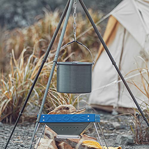 Alocs Camping Pot, Aluminum Camping Cooking Pot With Folding Handle, Portable Backpacking Cookware Camping Hanging Pot For Outdoor Picnic Hiking #TOP1