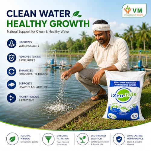 Image of Zeolite Granules for Fish Ponds 15 Kg Pack | Aquaculture & Fish Farming Water Treatment | Water Purifier for Clean & Healthy Pond Environment