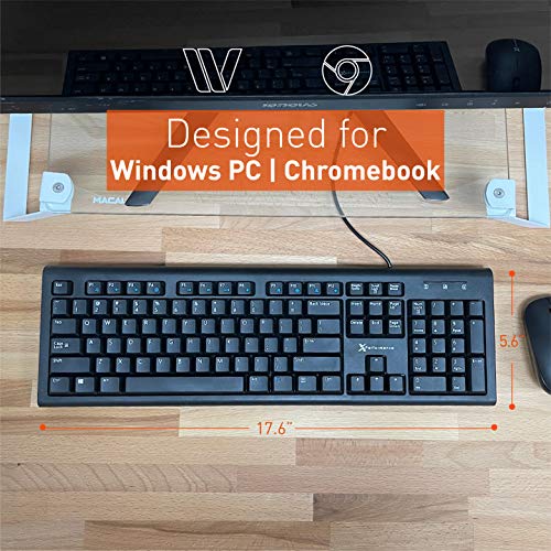 X9 Performance USB Keyboard Wired - Coated with Silver Zinc Zeolite, an Antimicrobial Surface - External Keyboard for Laptop with 104 Keys and 5FT Cable - Wired Computer Keyboard for PC | Chromebook