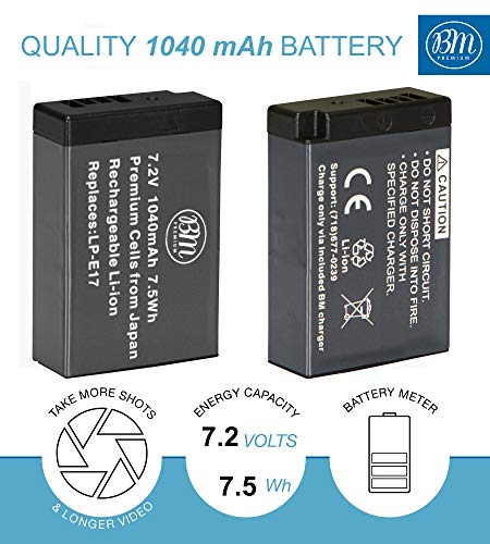 BM-2-Pack-of-LP-E17-Batteries-and-Dual-Bay-Battery-Charger-for-Canon-Rebel-EOS-R8-EOS-R10-EOS-R50-EOS-R100-EOS-RP-EOS-M6-Mark-II-T6i-T6s-T7i-T8i-SL2-SL3-EOS-750D-EOS-760D-EOS-800D-Camera