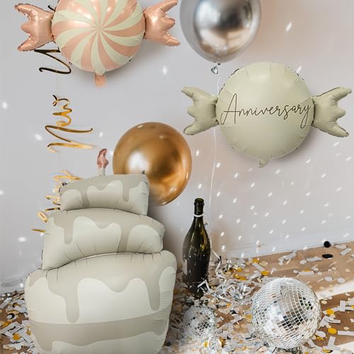 Image of Birthday Balloons Candy Balloons Cake Foil Balloon (3 Pieces) | Candy Helium Balloons Cake Foil Balloon Birthday Party Decoration Kids Gift