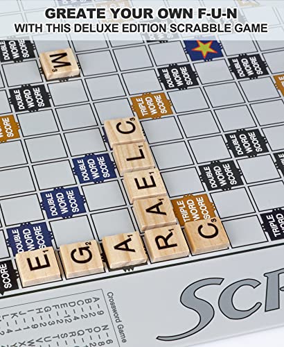 Scrabble Board Game Original Wooden Classic Crossword Games Learning Educational For Adults Family Junior Kids Travel 2-4 Players #TOP4