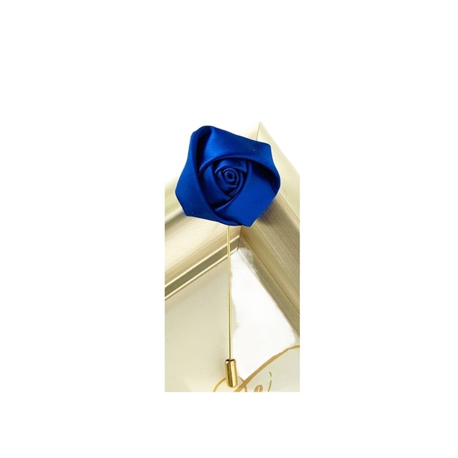 EYZJQSTUV Wedding corsage， Boutonniere Silk Multicolor Men Groom Wedding Corsage Brooch(Blue)