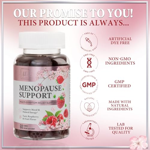 Menopause Supplements for Women Gummies - 16 in 1 Multi-Benefit Menopause Relief Gummy, Complete Natural Mild Hot Flashes & Night Sweats Support, Support for Balance & Energy, Gluten-Free - 60 Gummies
