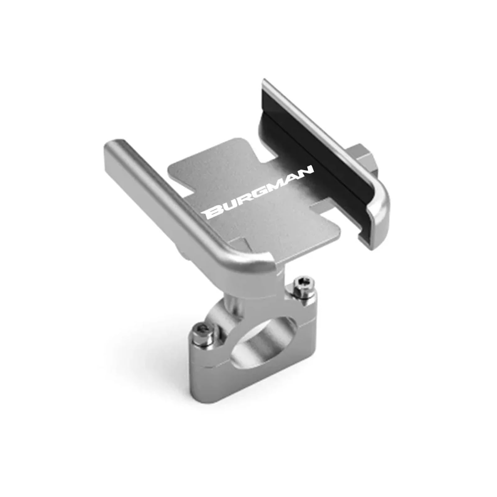 Support Téléphone Vélo Moto Scooter pour Burgman an 650 400 125 200 250 Accessoires pour Motos Support pour Téléphone Portable pour GPS(Handlebar Silver)