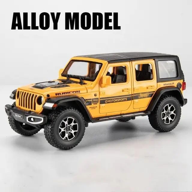 Image of Metal Pull Back Diecast Car 1:32 Wrangler Rubicon Jeep Pull Back Car Model with Sound Light Boys Gifts Toys for Kids【Pack of 1】