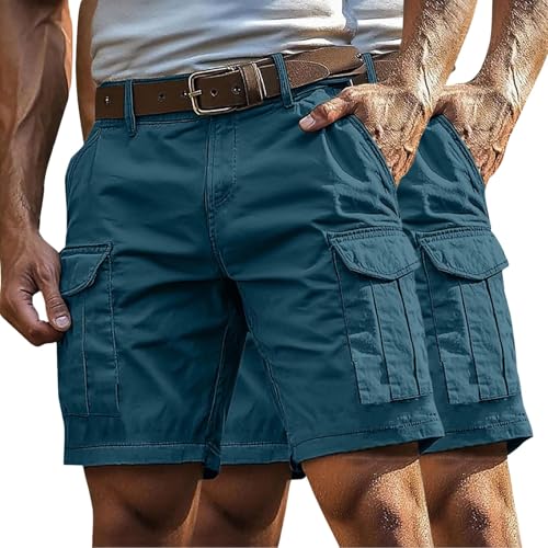 Short cargo homme lot de 2 poches elastique ete leger taille haute loisirs quotidien