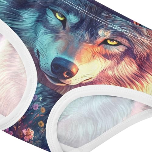 Colorful Wolf Flower Toddler Girls's Underwear 2T 202c02864