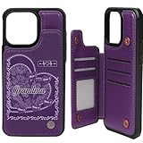 ONPRINTS Grandma Personalized Leather Flip Wallet Phone Case – Custom Family Names Phone Cover for Mom, Nana – Little Sweethearts Gift for Mother’s Day, Christmas, Birthday (Retro Little Sweethearts)