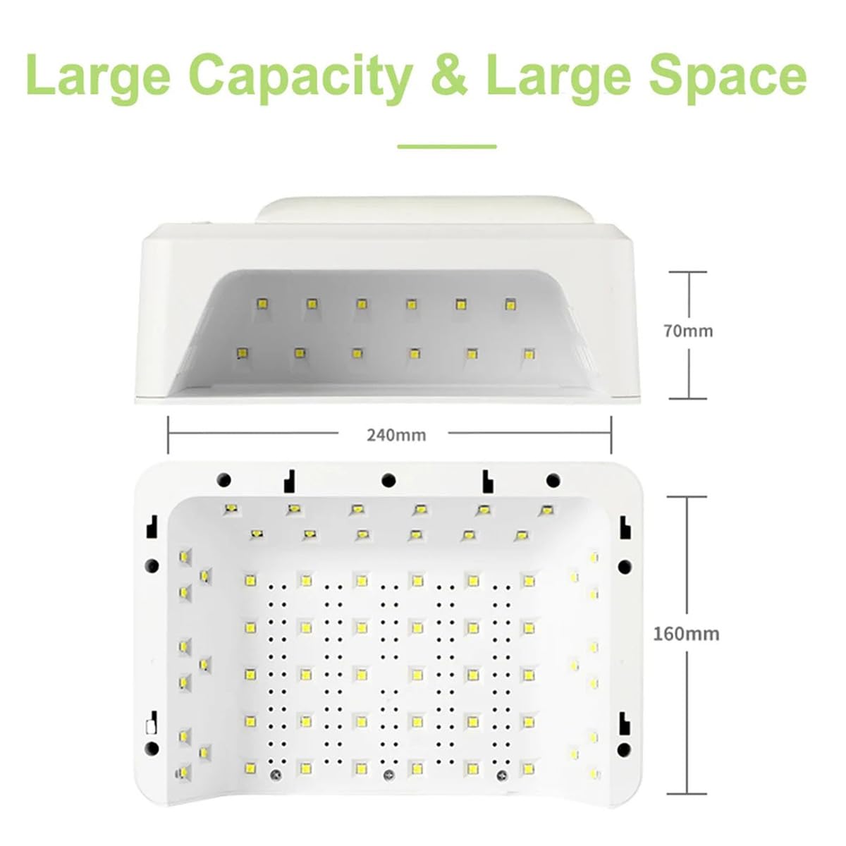 Lampa UV do paznokci 2 w 1 i podłokietnik do paznokci, lampa LED do paznokci o mocy 72 W z podłokietnikiem do paznokci, lampa do paznokci z podłokietnikiem z 4 timerami i zdejmowaną podstawą