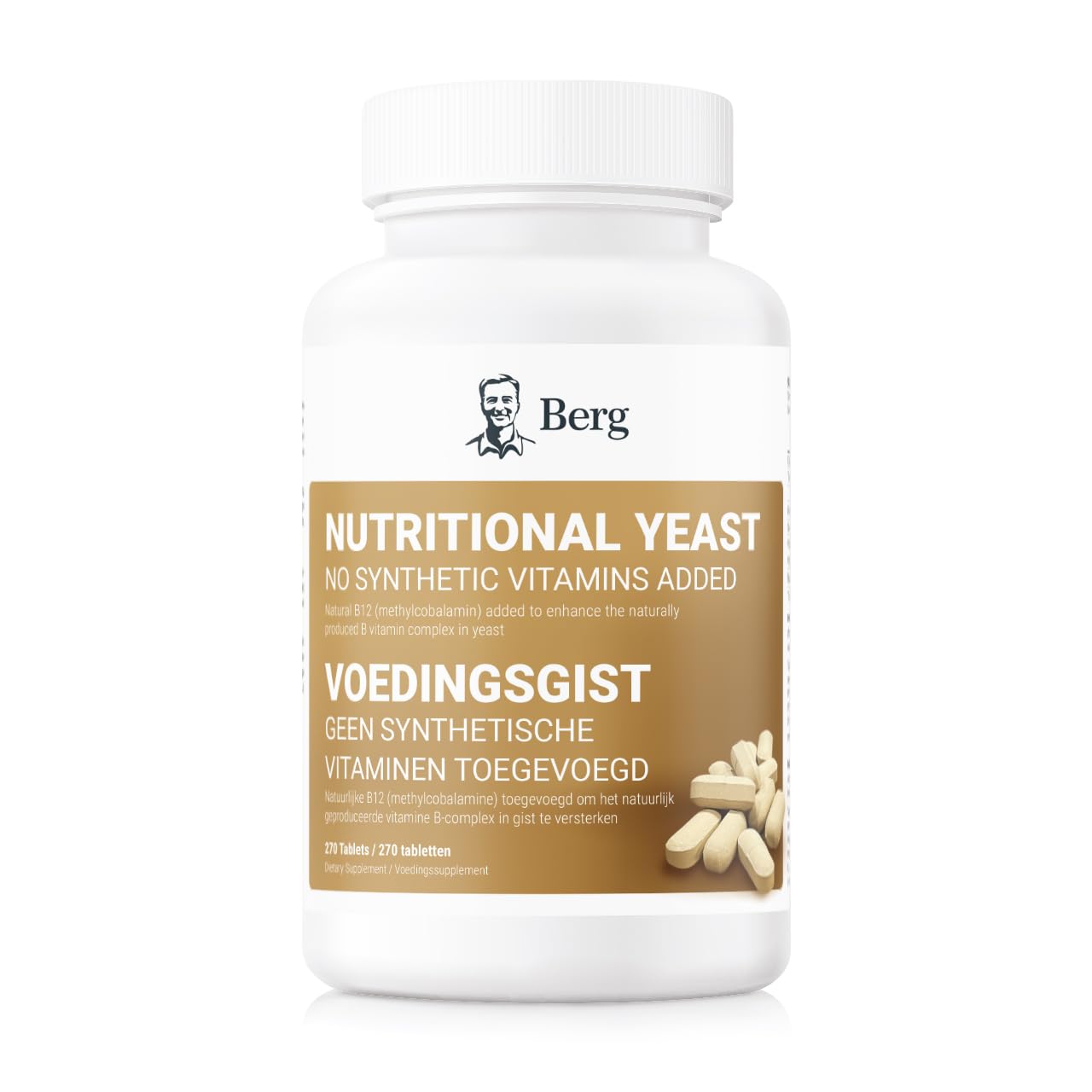 Nährhefe Tabletten Vitamin B12 hinzugefügt – Keine synthetischen Zusätze – Vanillegeschmack 270 Tabletten
